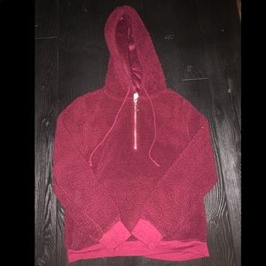 Fuzzy Red Hoodie